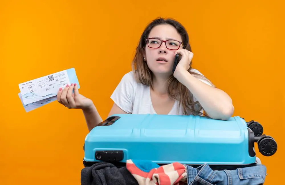 Woman confused about her travel plan