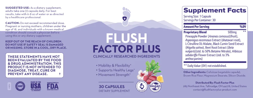 Flush Factor Plus supplement Facts 