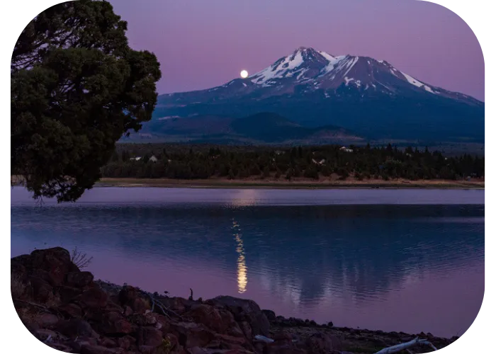 View of Mt. Shasta Moonlight