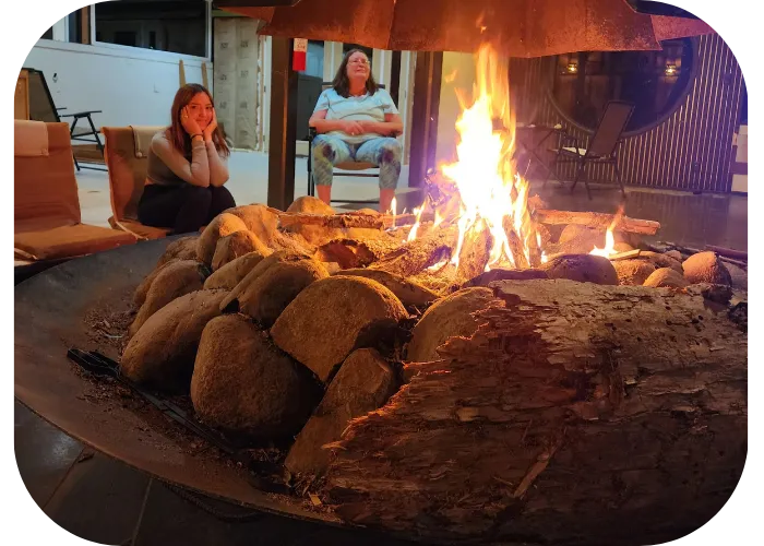 Fire Pit Room inside Wisdom of the Heart Mt Shasta Retreat Center