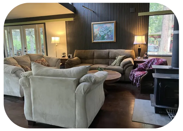 Living Room at Wisdom of the Heart Shasta California Retreat Center