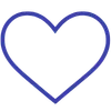 Heart icon (line art) in deep royal blue