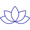 Lotus icon (line art) in deep royal blue
