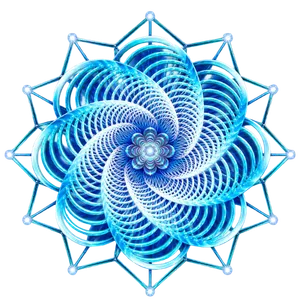 Luminous 3D blue fractal mandala