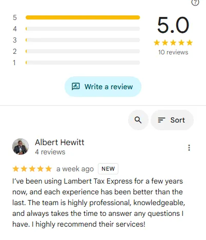 Lambert Tax Express reviews