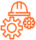 Construction Hard Hat and Gears Icon