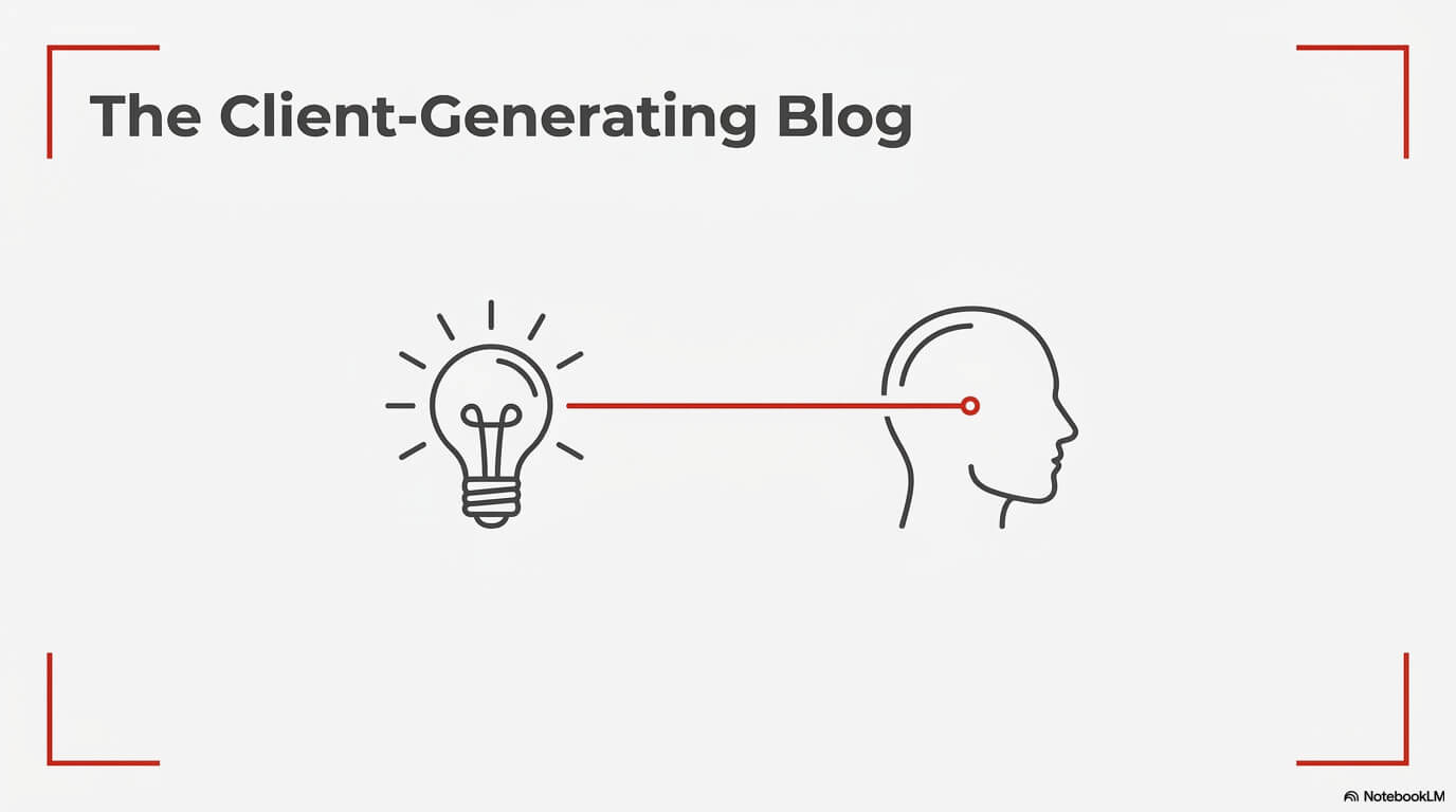 A minimal design reinforcing the concept of getting your ideas into your customer's mind.