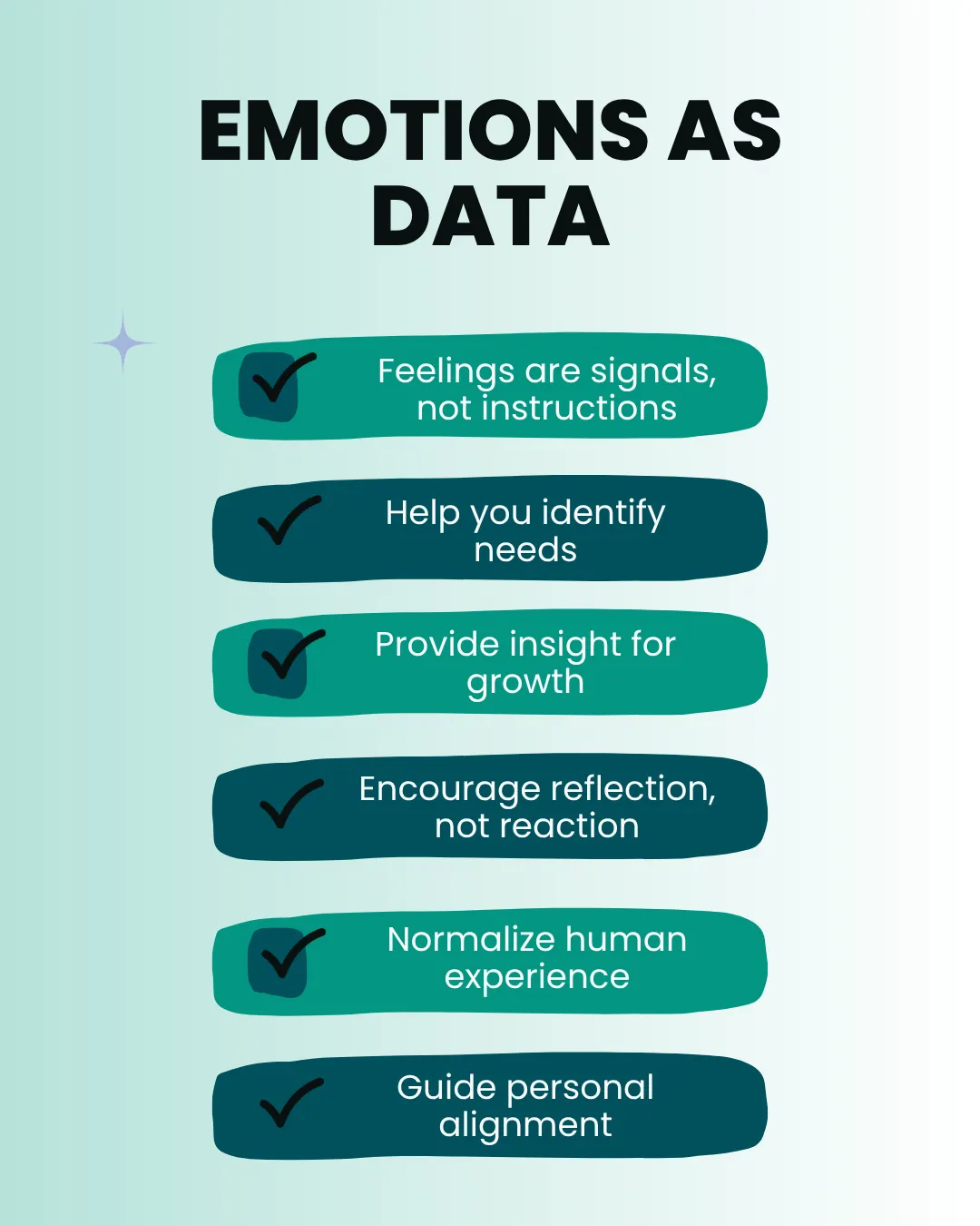 Text listing benefits of viewing emotions as data