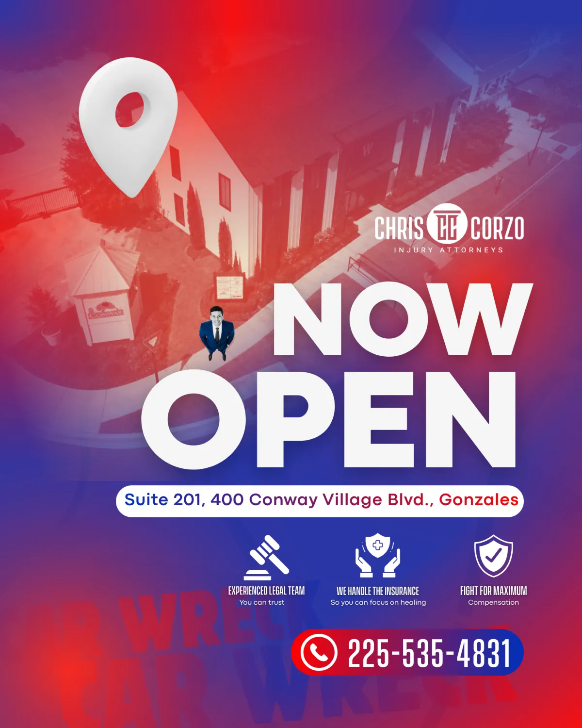 Chris Corzo Injury Attorneys’ New Gonzales Office Opens August 3