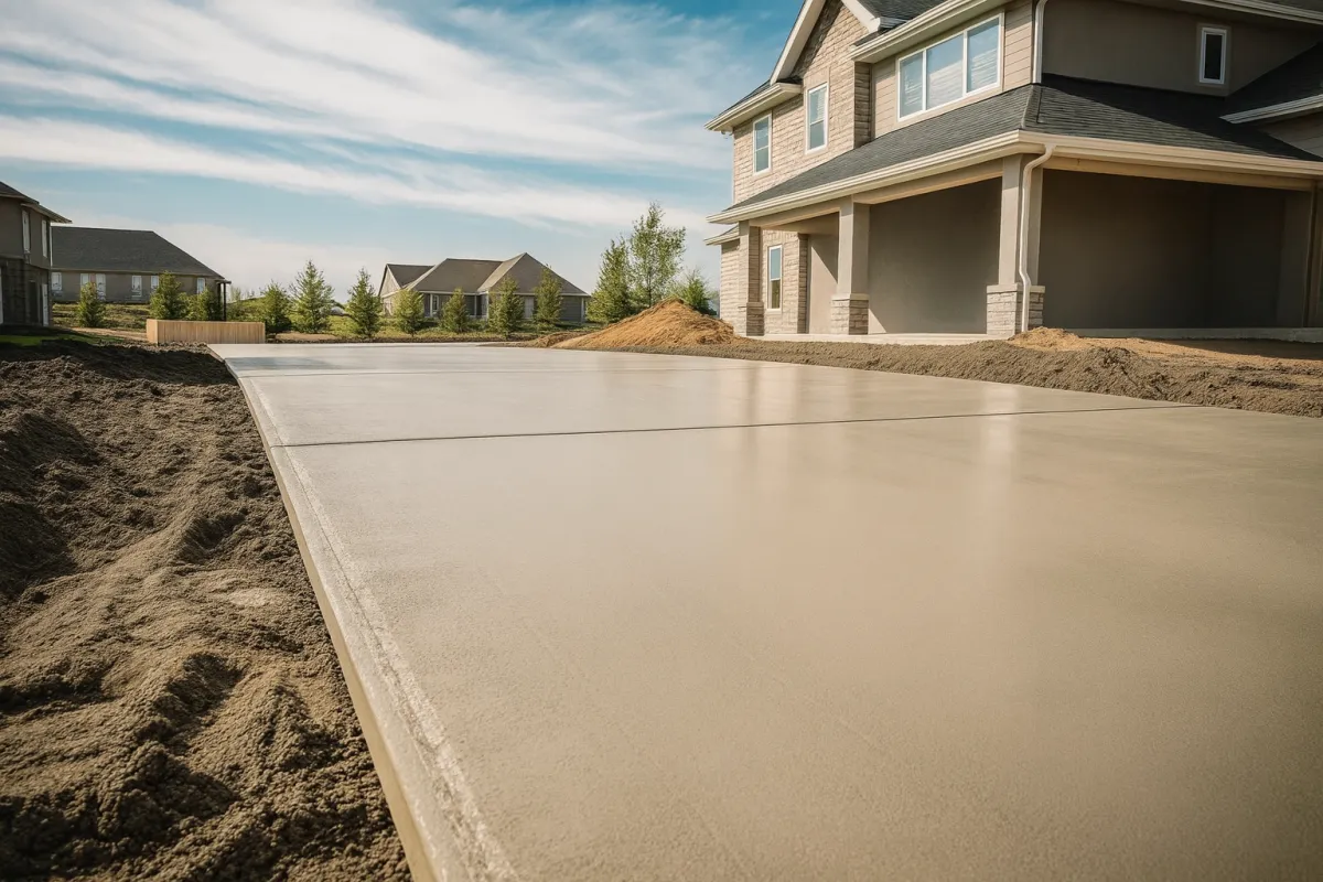 concrete walkway - plain, clean, and leveled