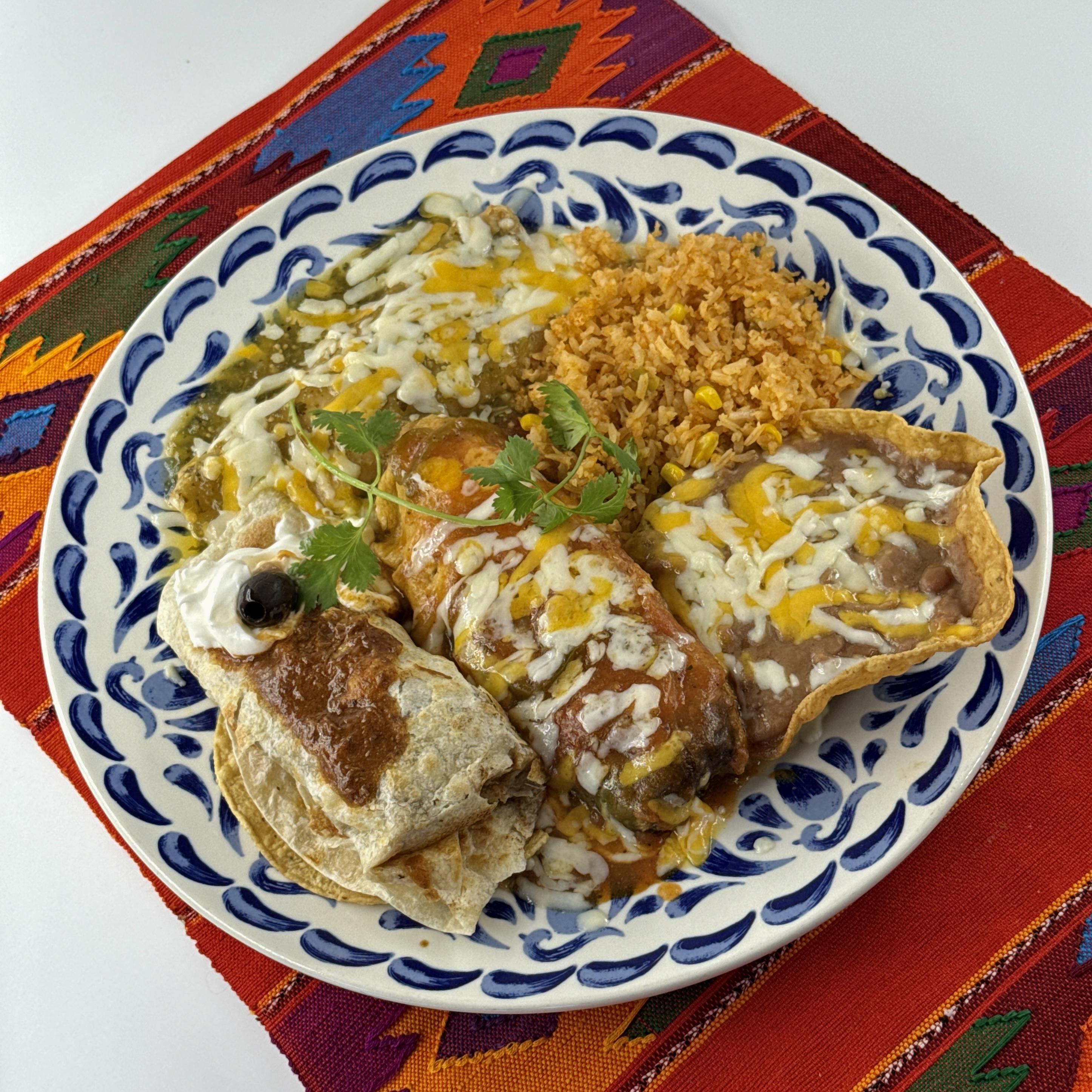 Muchisimos Taquitos, Traditional shredded beef or chicken rolled tacos topped with melted cheese. These taquitos are served with a side of zesty salsa, making them an irresistible favorite for everyone at the table.