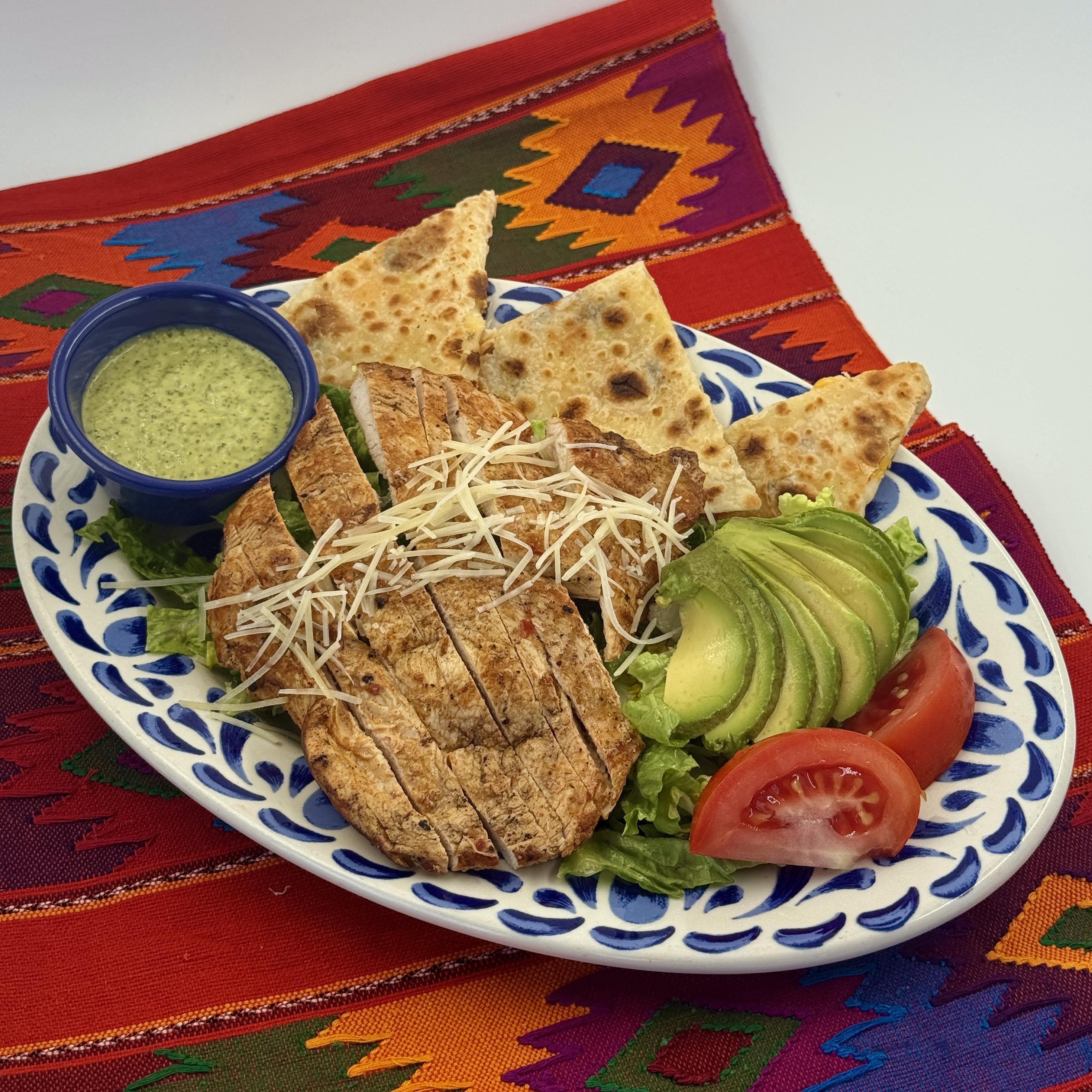 Grilled chicken and avocado salad with cotija on romaine — Casa de Pico