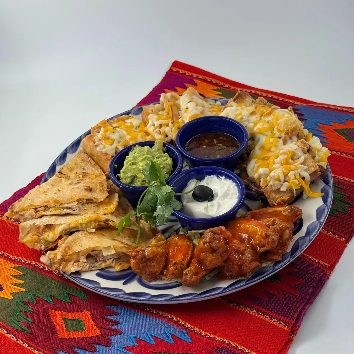 Fiesta Sampler shareable platter appetizer photo at Casa De Pico