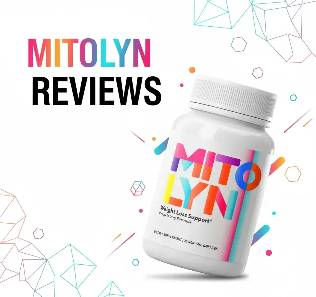 Mitolyn Reviews 2025 - Professional supplement review banner featuring Mitolyn weight loss support bottle with colorful gradient design and modern typography