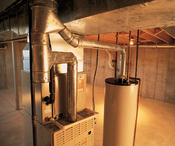 New furnace being installed by HVAC technician in Phoenix area home