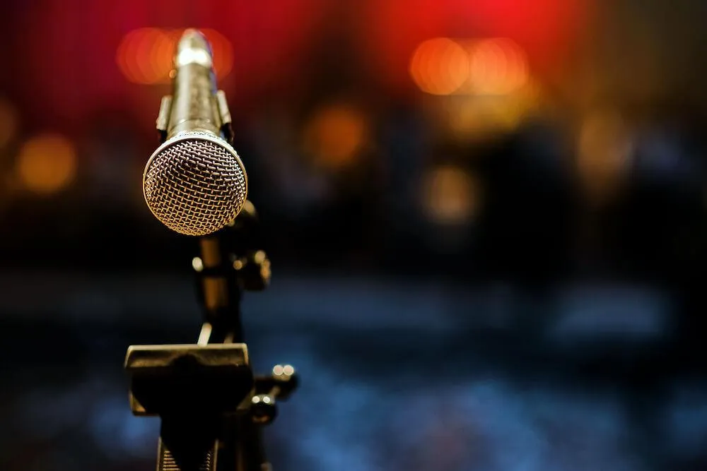 Microphone on stage