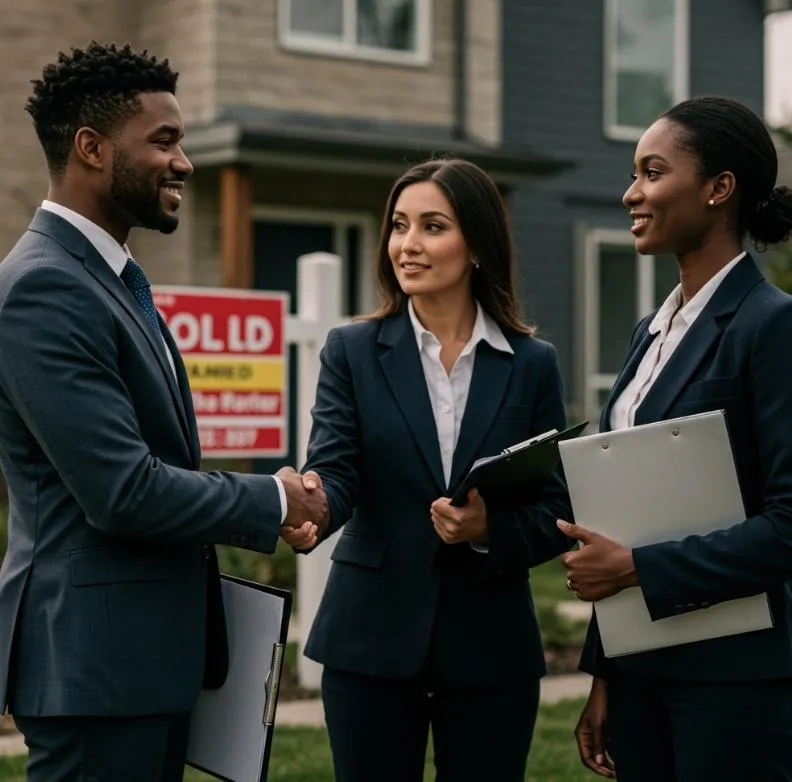 a real estate agent, a broker and a tenant