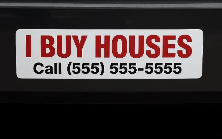 Bumper sticker "I BUY HOUSES"