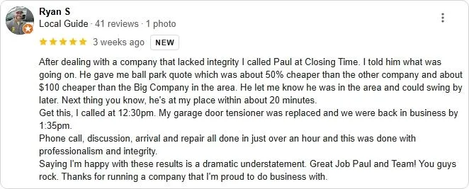 garage door company near me