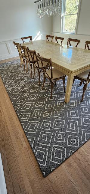 Custom serged area rug