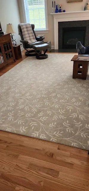 Custom serged area rug