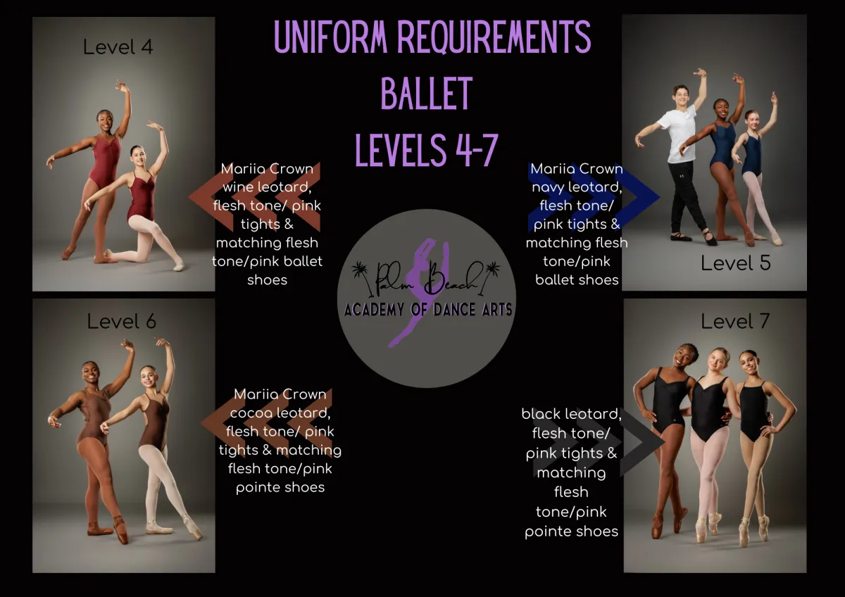 Older/teen dancers smiling in ballet uniforms