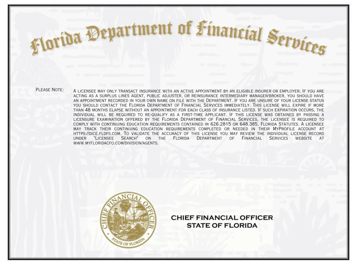 Florida Health Insurance Broker License