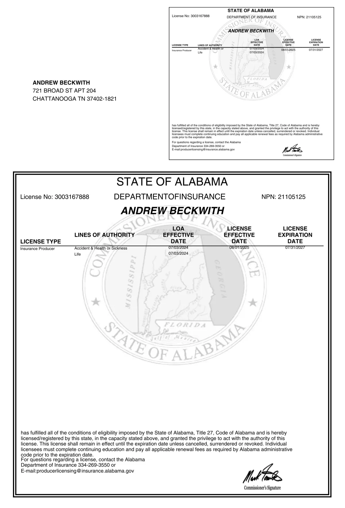 Alabama Health Insurance Broker License