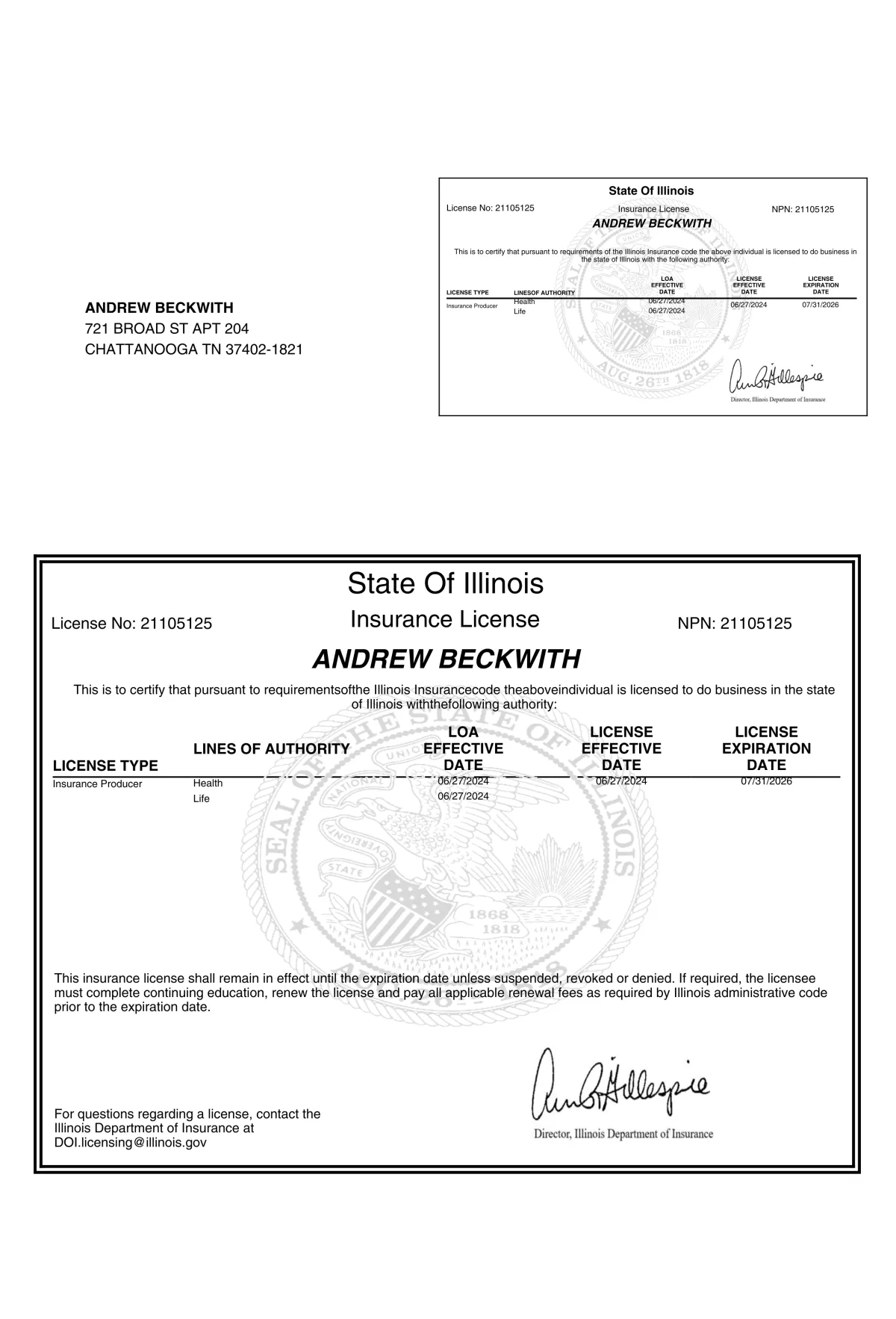 Illinois Health Insurance Broker License