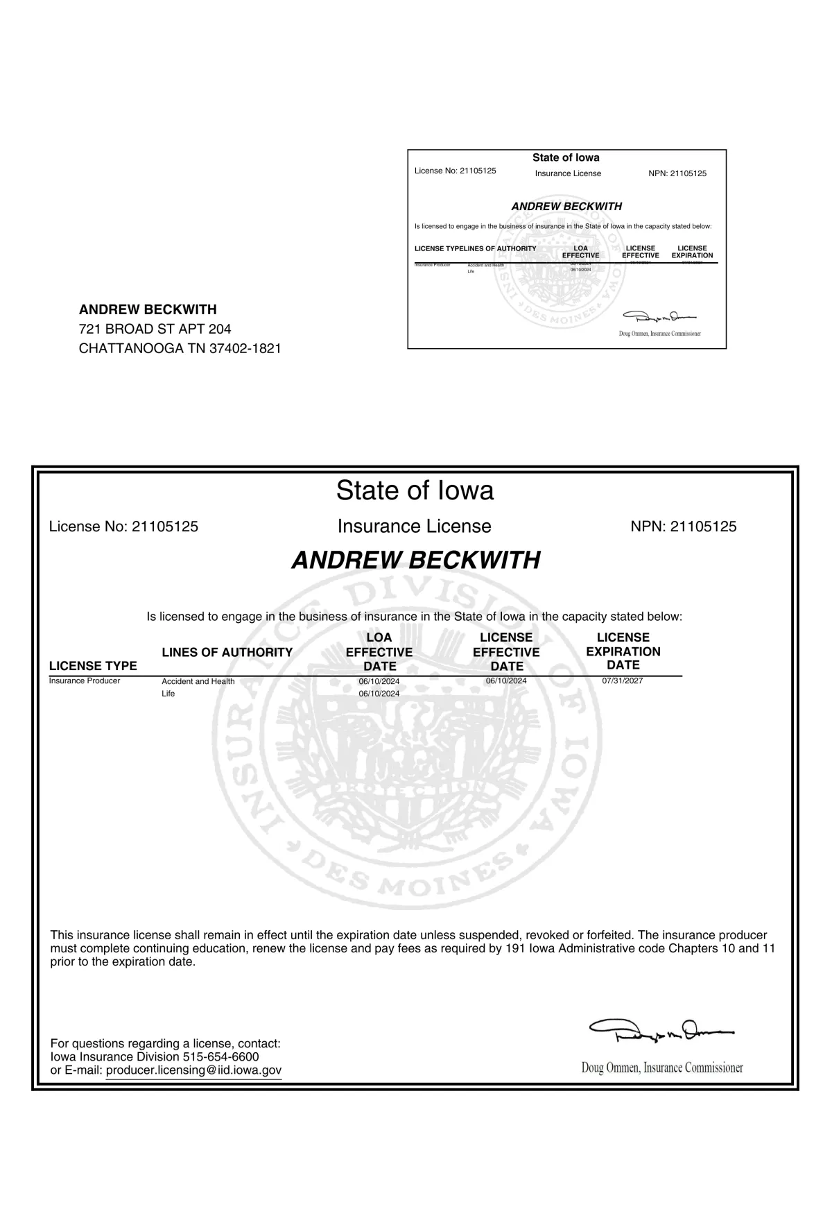 Iowa Health Insurance Broker License