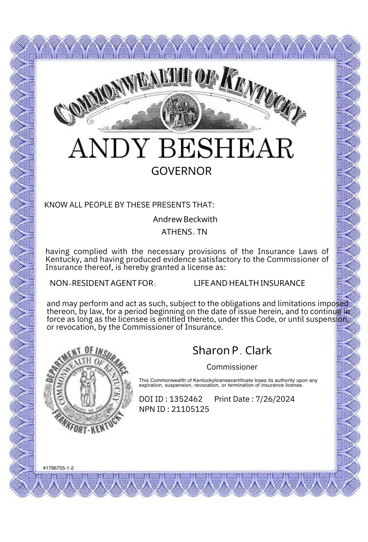 Kentucky Health Insurance Broker License