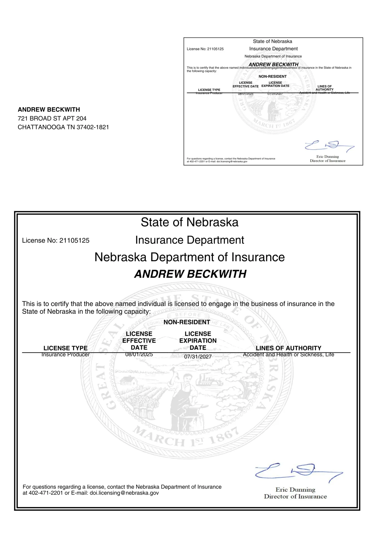 Nebraska Health Insurance Broker Licenses