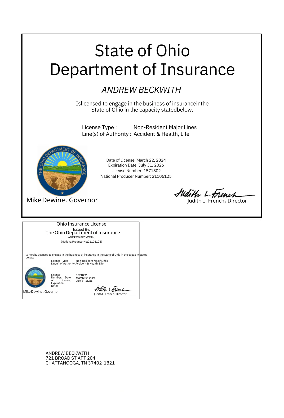 Ohio Health Insurance Broker License