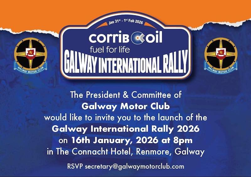 Invitation to the launch of the Galway International Rally 2026