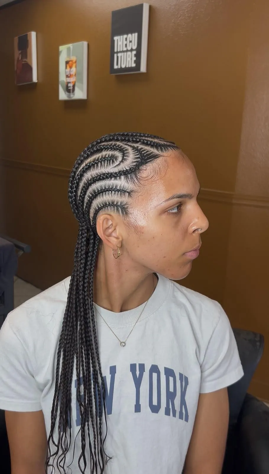 Client with healthy scalp and pristine styling