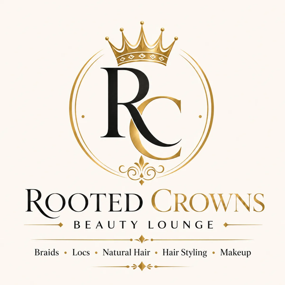 Rooted Crowns Beauty Lounge Logo
