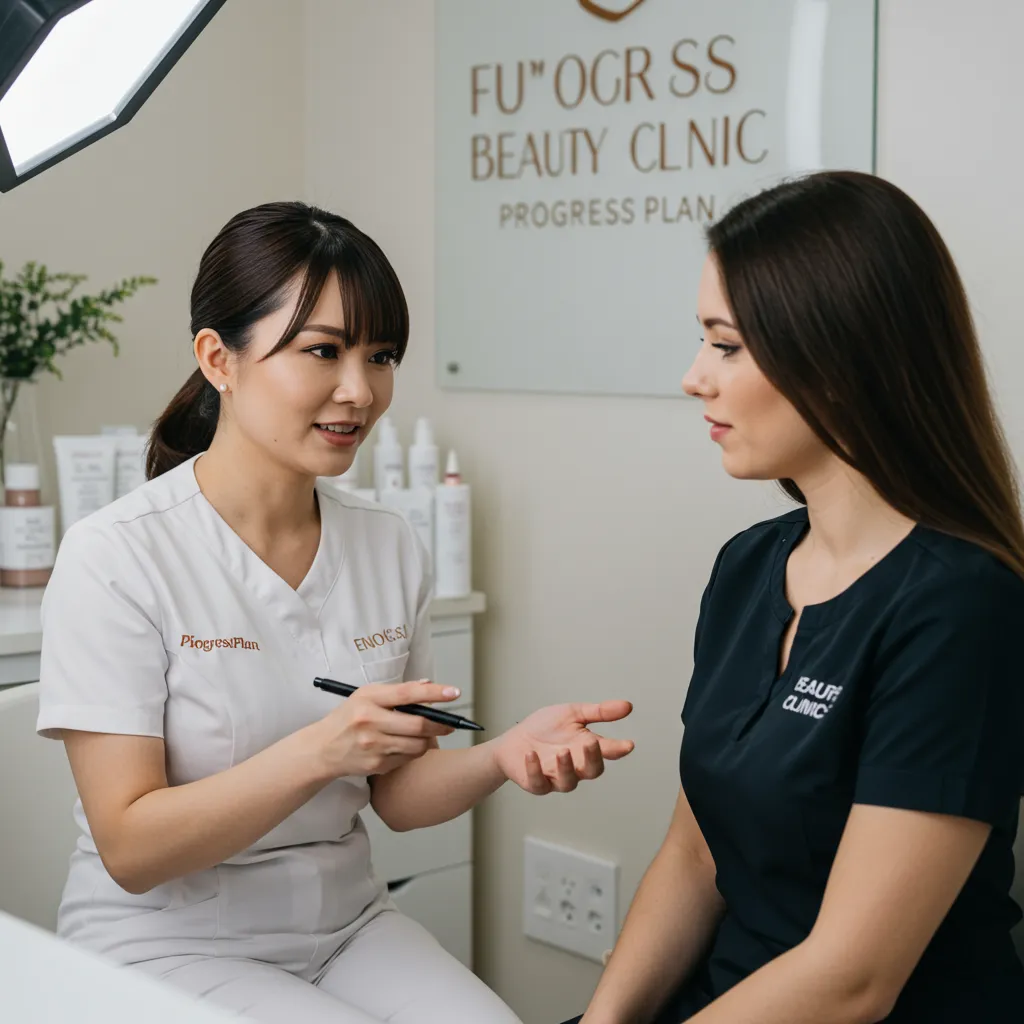 a green light is shining in the dark