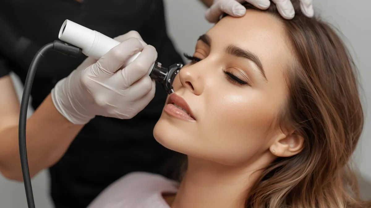 man shaving lying man