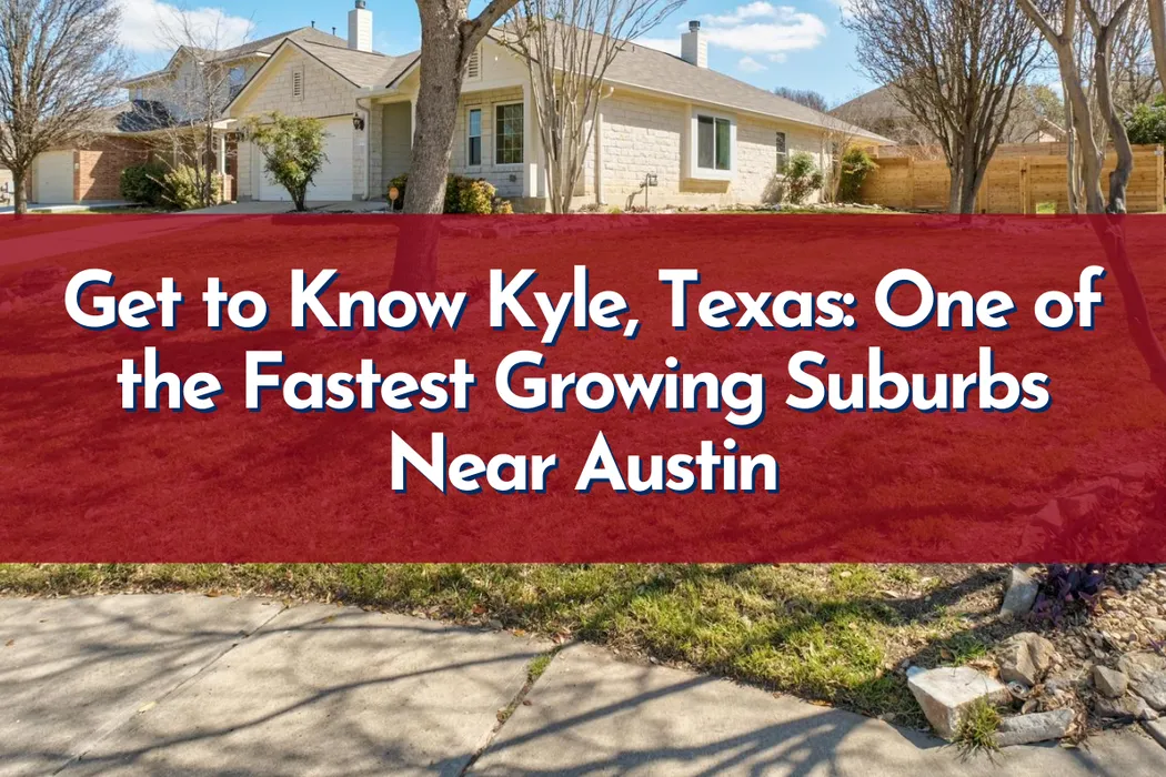 Residential neighborhood in Kyle Texas showing suburban homes and streets near Austin, TX
