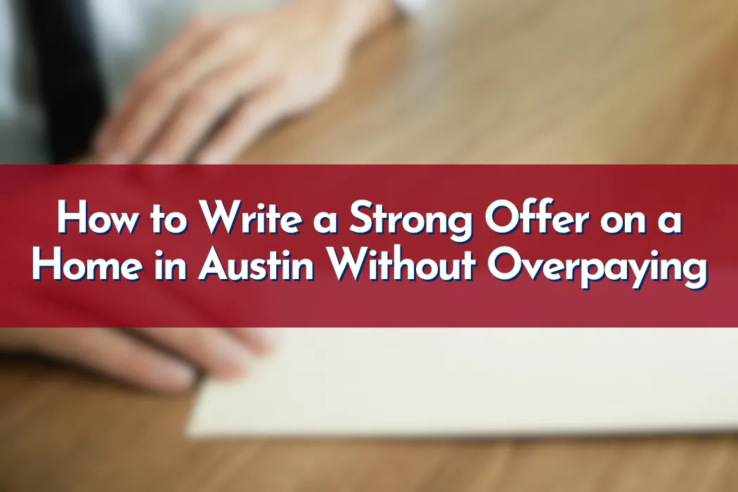 Buyer reviewing and signing a competitive home offer in Austin Texas with real estate agent guidance