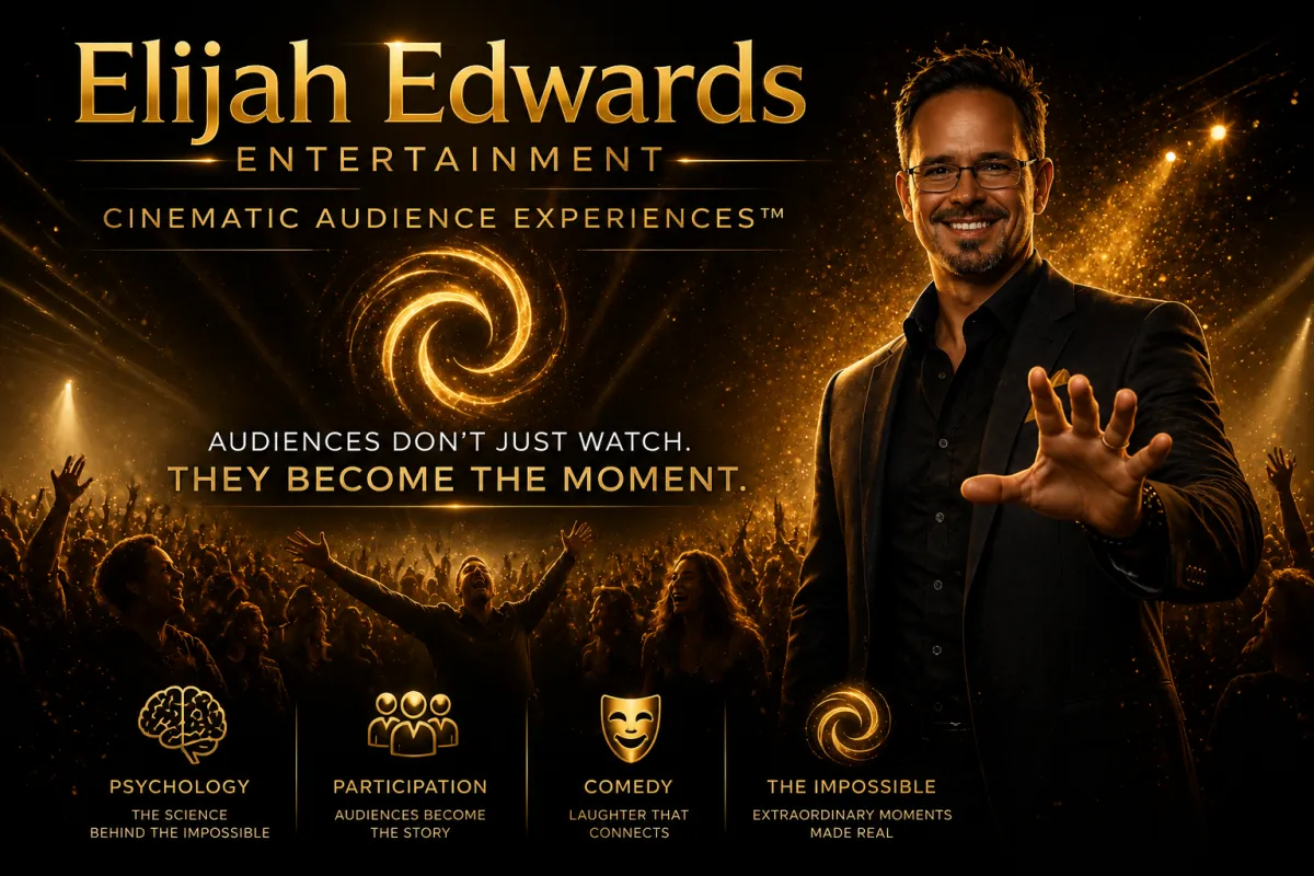 LIMITLESS — Elijah Edwards, the Modern Mental Comedy Evolution, delivering magic, mentalism, hypnosis, and comedy as a world-class, audience-driven live experience for premium events, theaters, resorts, conferences, and corporate audiences worldwide.