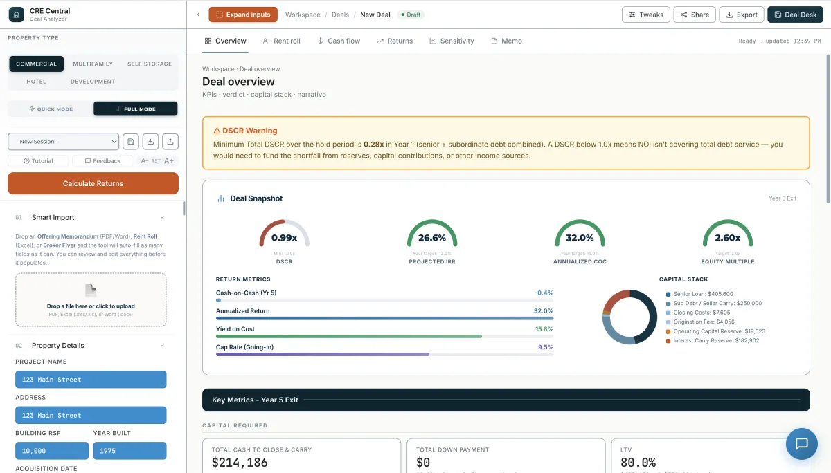 Deal Analyzer preview