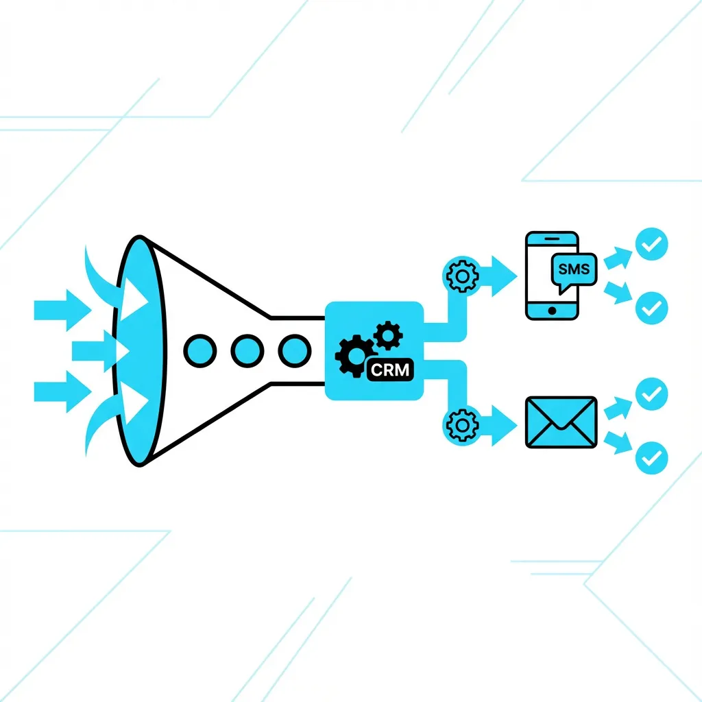 HyppoCRM Plus system automating SMS and email follow-up for incoming leads