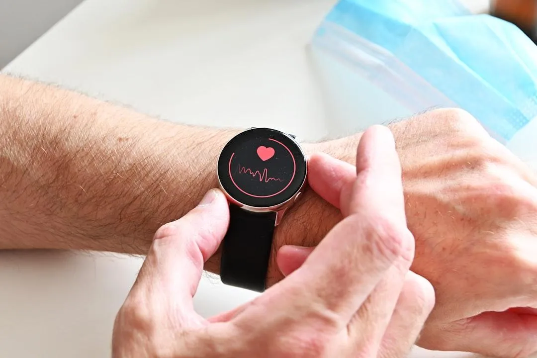 Person measuring heart rate