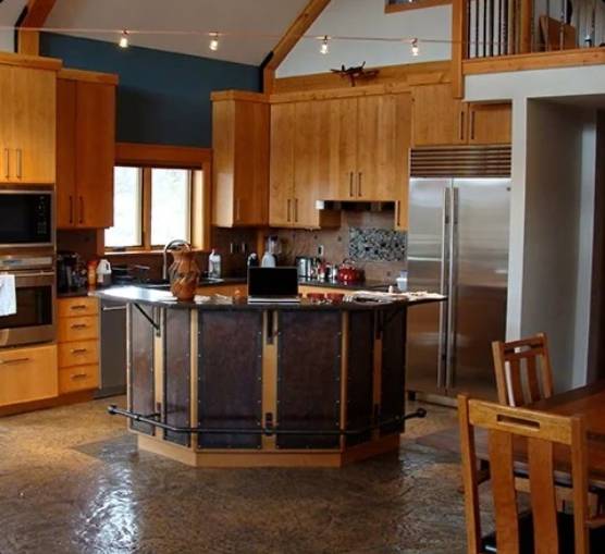 Traditional wooden staircase in Central Oregon