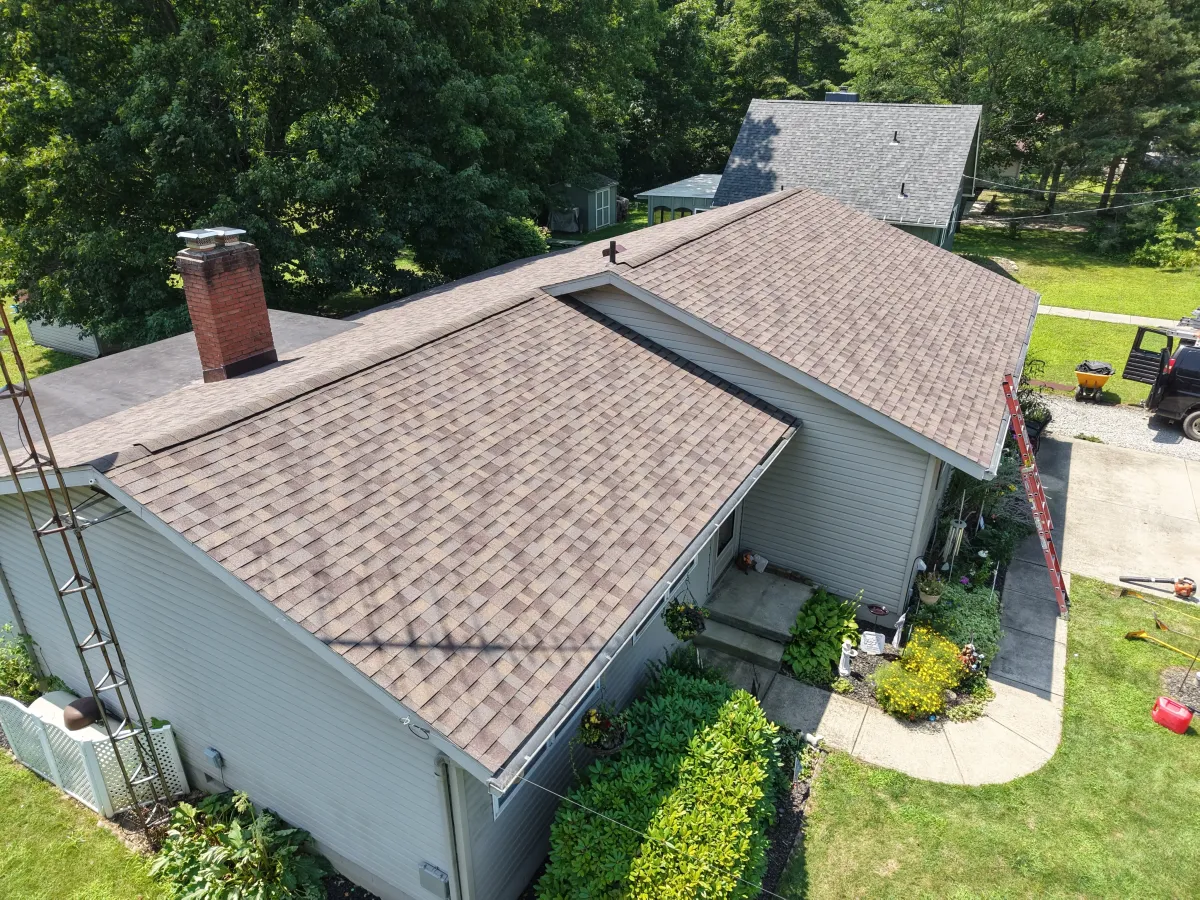 A complete roof replacement dony by Weikles Roofing from Perrysville OH.