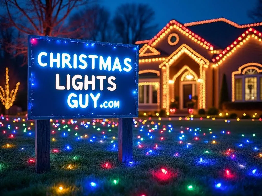 a string of lights hanging from a power line