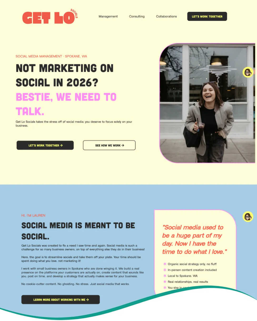 Get Lo Socials website — social media agency built on KaizenCRM