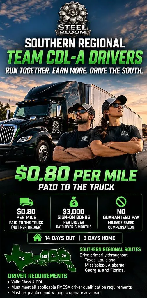 Team Drivers with Steel Bloom truck