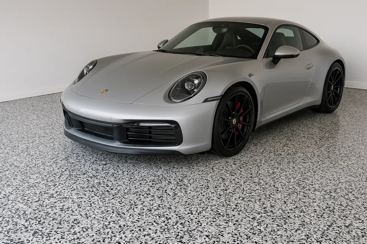 Epoxy garage floor with flake finish in Minneapolis MN